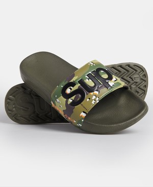 Superdry Classic Pool Férfi Papucs Camo | FWBGP6402